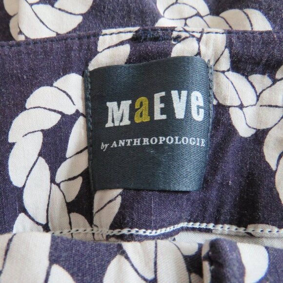 ANTHROPOLOGIE MAEVE The Colette Nautical Rope Wide Leg Cropped Linen Blend Pants - Picture 16 of 16